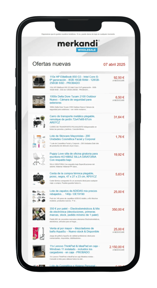 Notificaciones diarias sobre nuevos productos y novedades