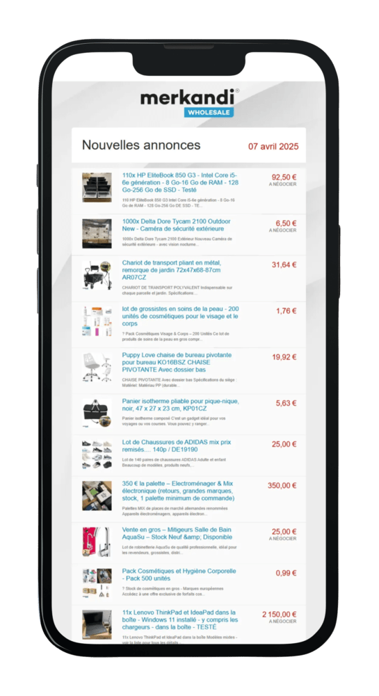 Notifications quotidiennes des nouveaux produits et des nouveautés.