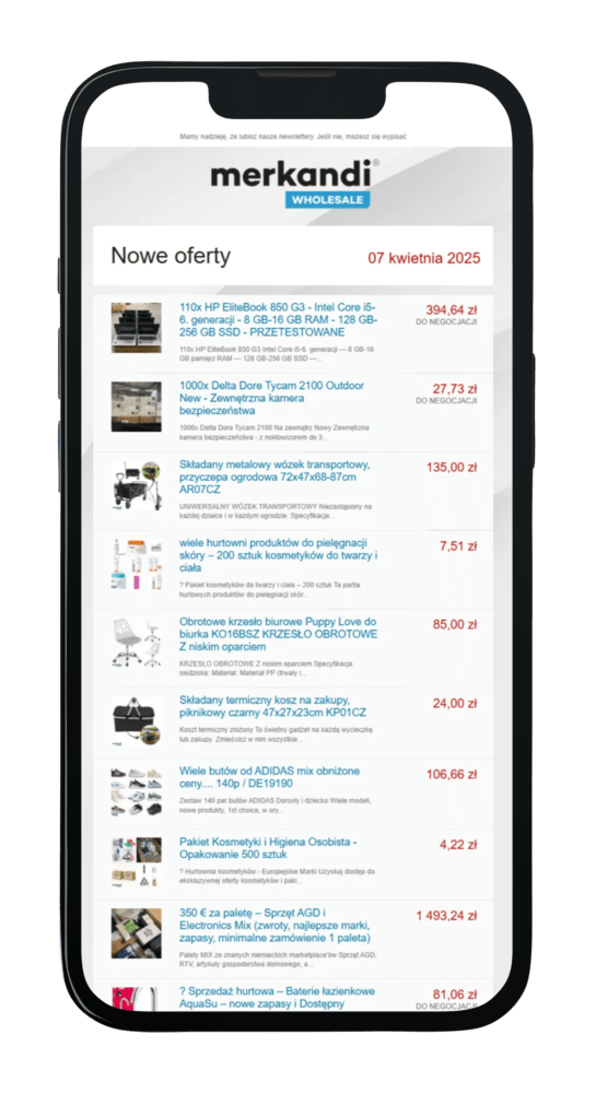 Codziennie powiadomienia o nowych produktach i nowościach